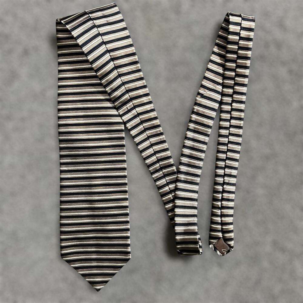 Vintage Pierre Balmain Neck Tie Mens Classic Striped 100% Silk Wide Career Work